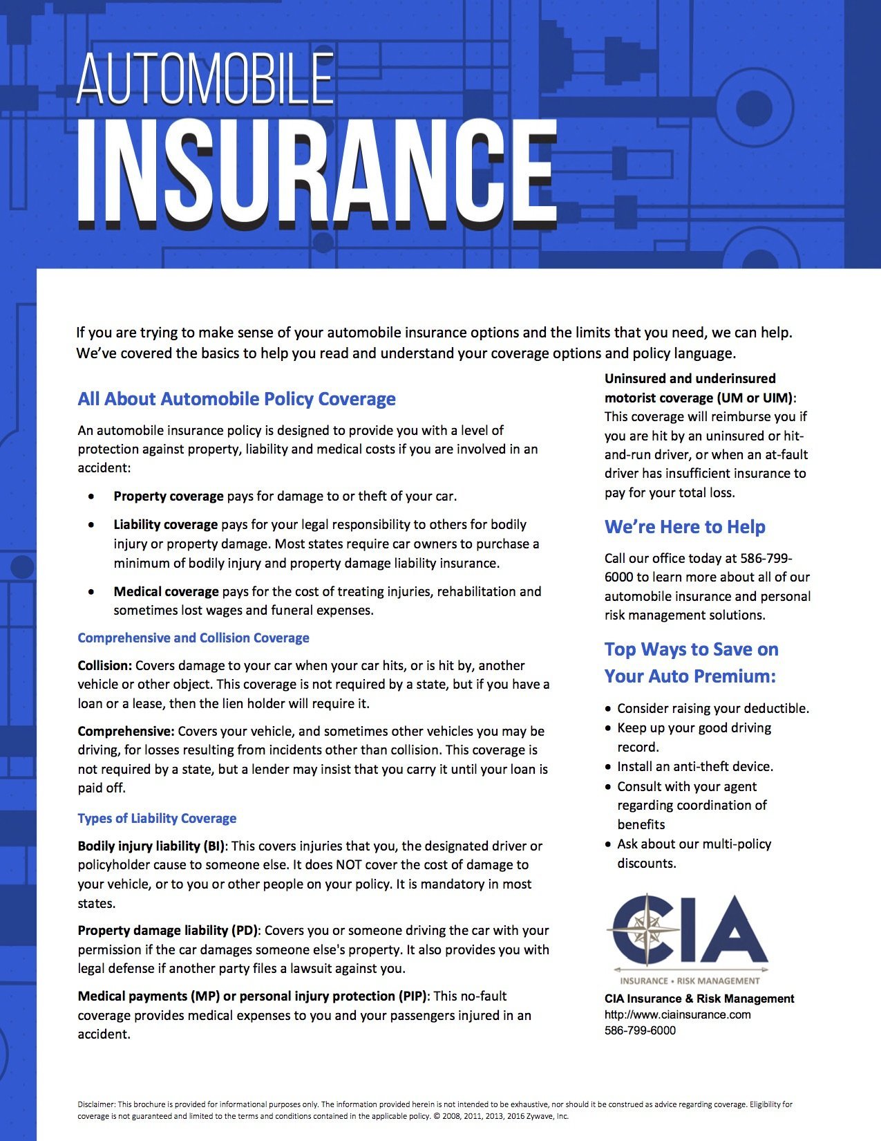 Automobile Insurance Guide CIA Insurance & Risk Management